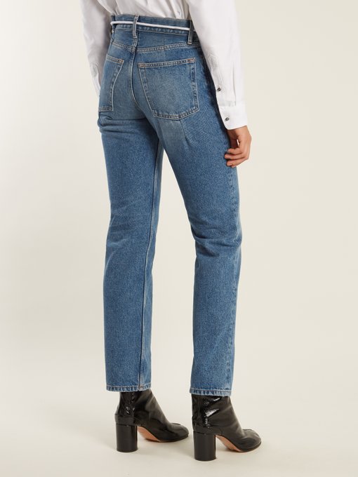 High-rise slim-leg jeans展示图