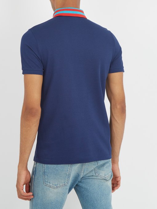Beetle-appliqué cotton-piqué polo shirt | Gucci | MATCHESFASHION UK
