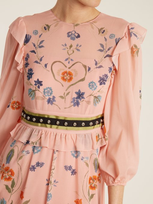 Floral-print silk-blend georgette dress | REDValentino | MATCHESFASHION US
