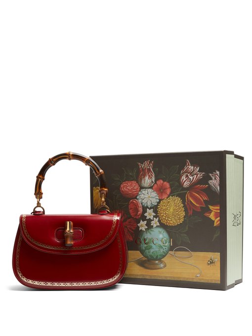 red gucci bag with bamboo handle