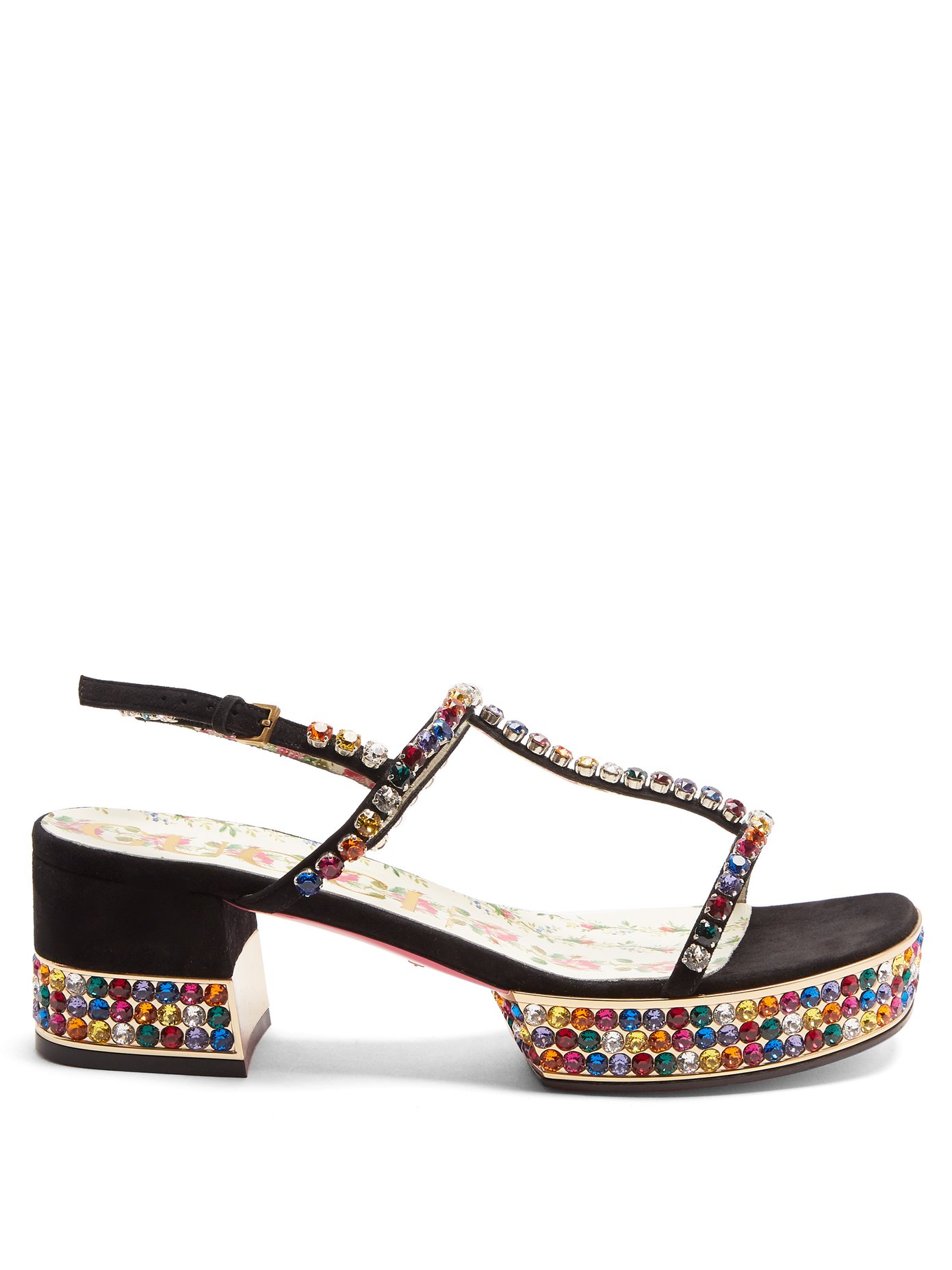 Mira crystal-embellished suede sandals 