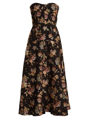 Floral-jacquard strapless dress | Rochas | MATCHESFASHION UK