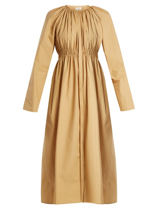 Smocked cotton-poplin midi dress | Lemaire | MATCHESFASHION.COM UK