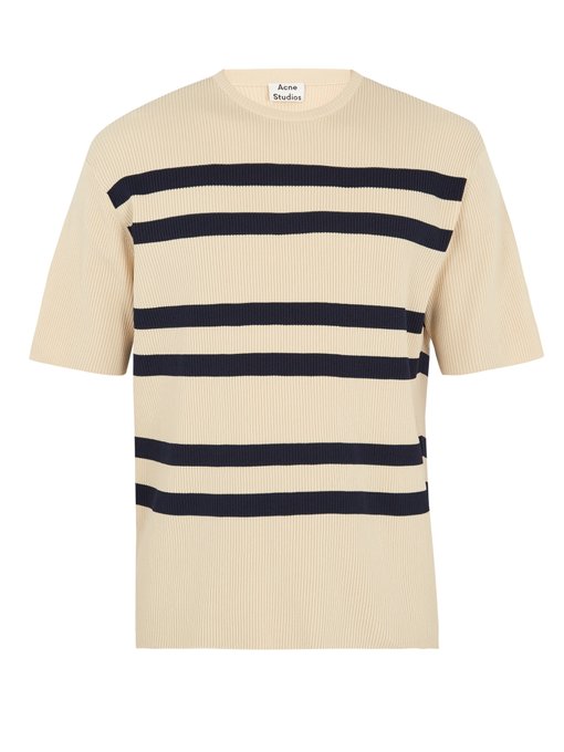 Ker Stripe ribbed-knit T-shirt | Acne Studios | MATCHESFASHION UK