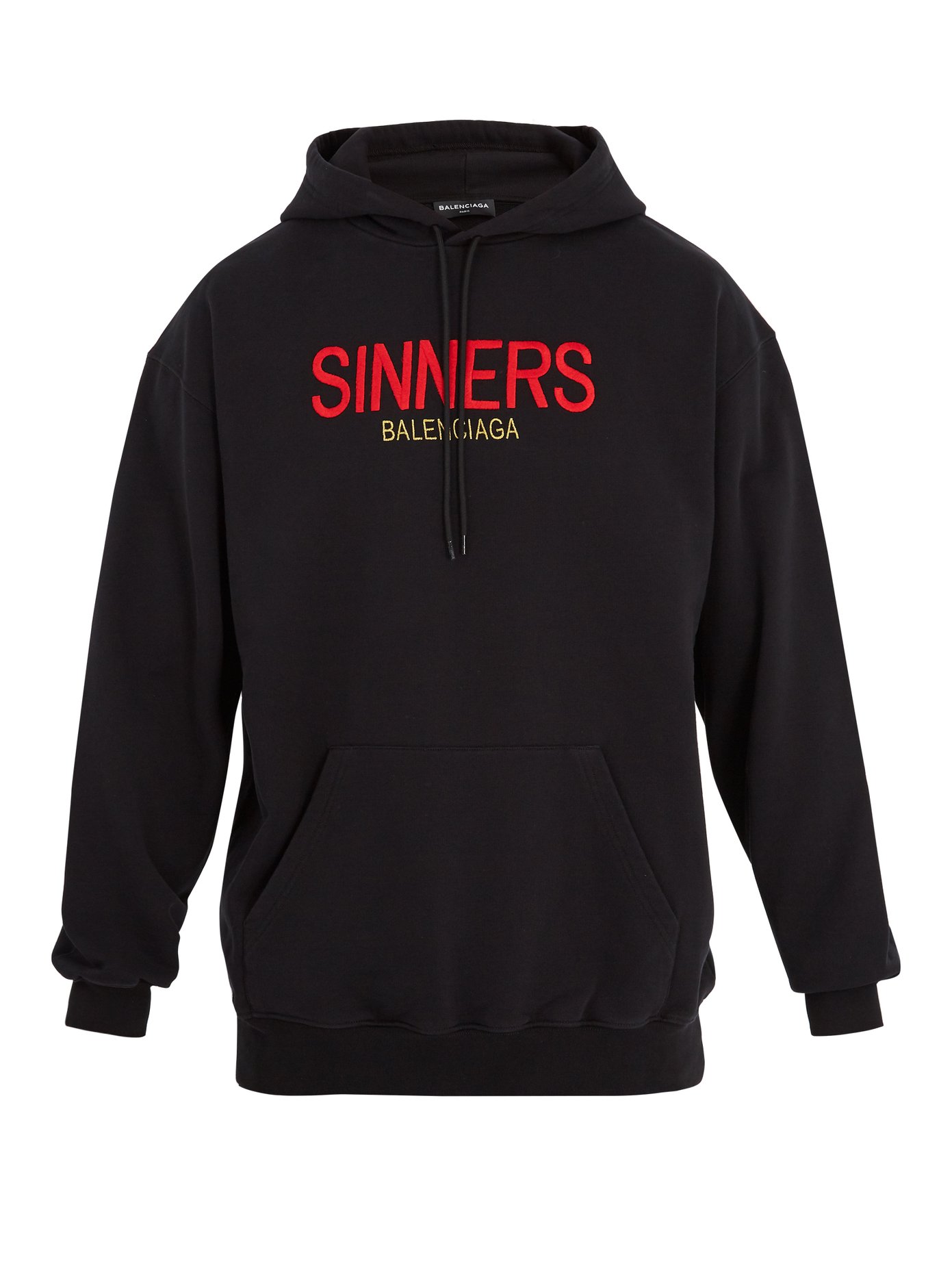 Sinners-embroidered hooded cotton 