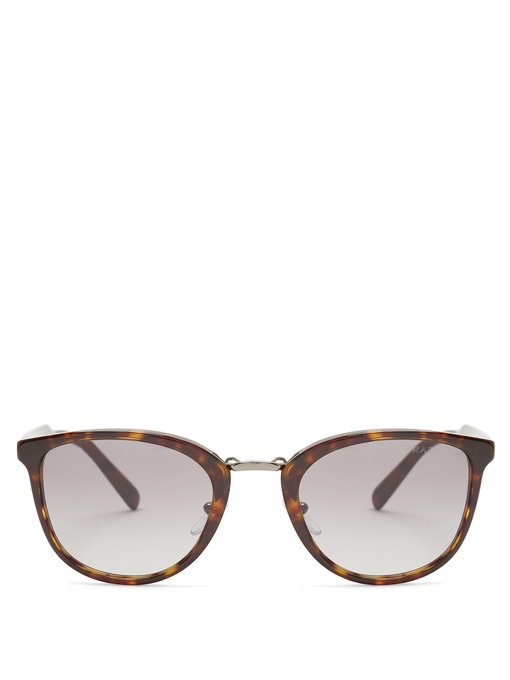 PRADA Round-Frame Acetate Sunglasses in Colour: Dark-Tortoiseshell ...