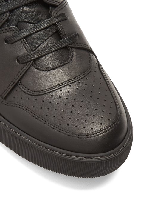 black mid top trainers