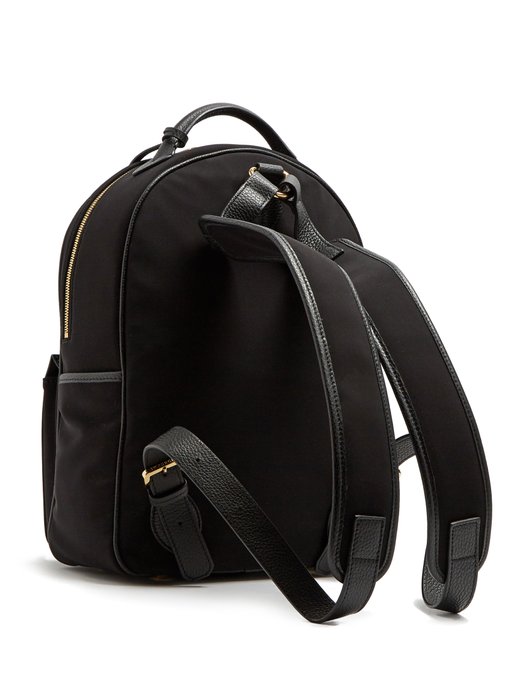 BUSCEMI Leather-Trimmed Neoprene Backpack in Colour: Black | ModeSens