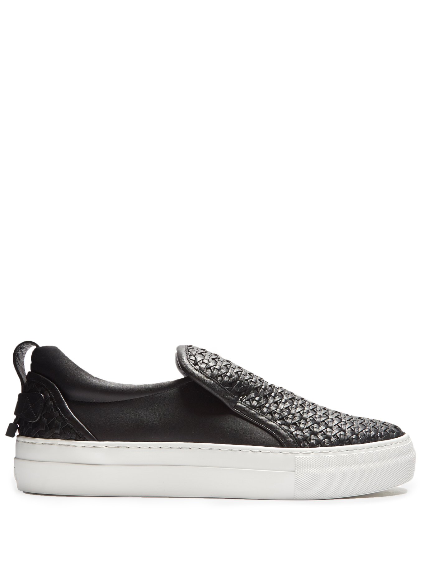 40mm Weave low-top leather trainers 