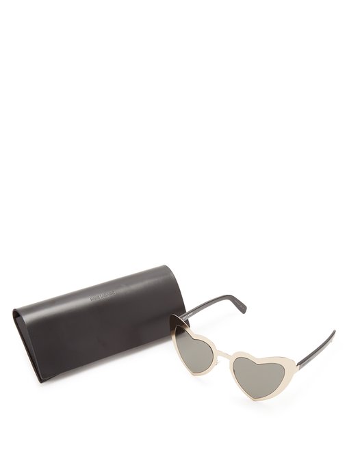 Loulou heart-shaped metal sunglasses | Saint Laurent | MATCHESFASHION UK