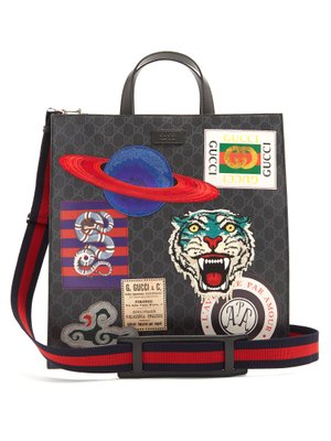 GG Supreme badge-appliqué tote bag | Gucci | MATCHESFASHION KR