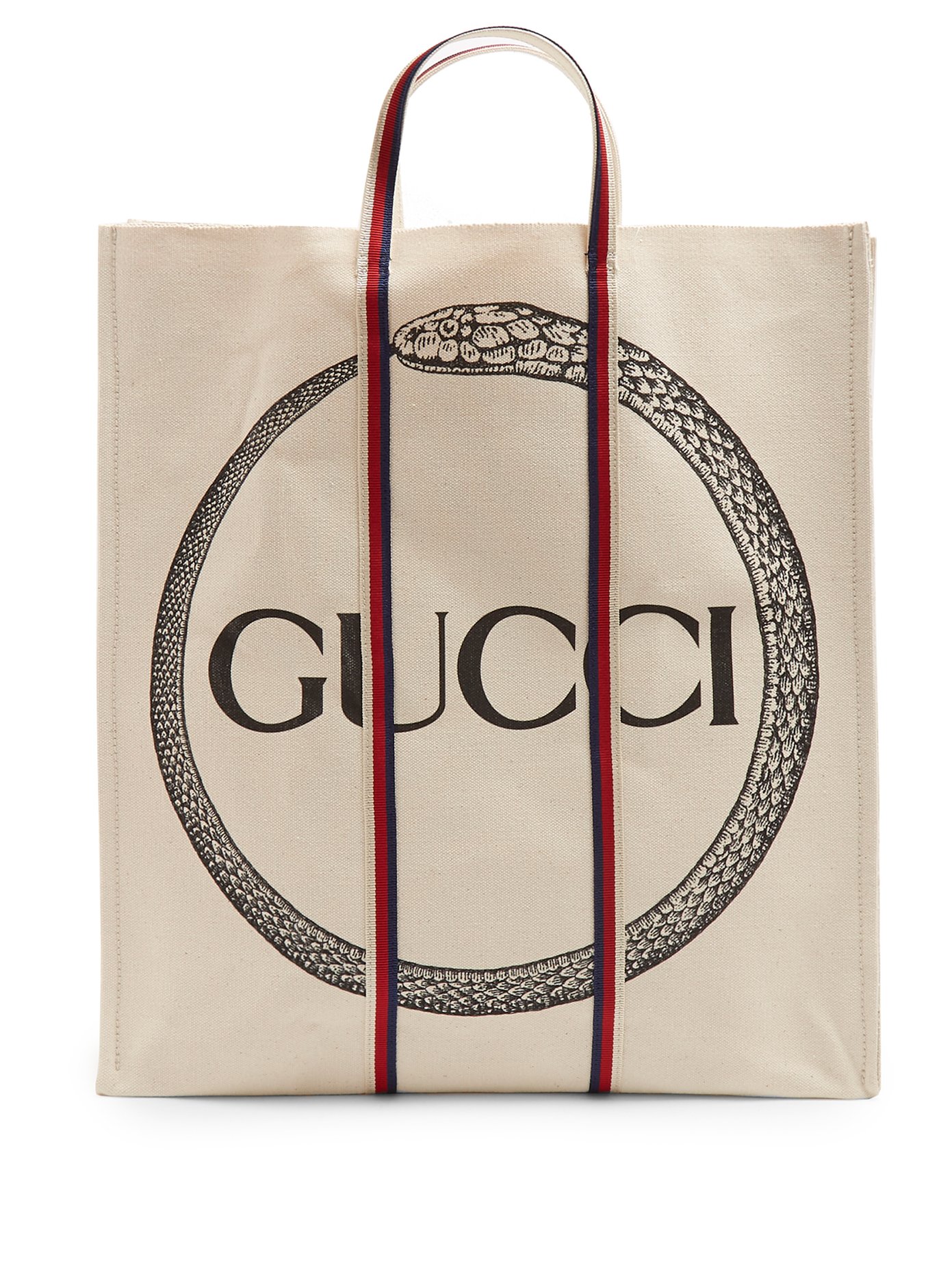 Ouroboros-print cotton tote bag | Gucci 