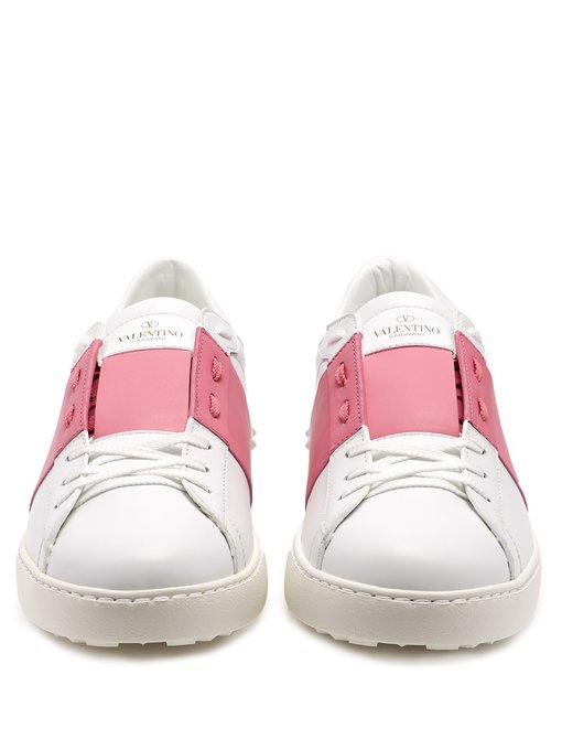 valentino pink and white trainers