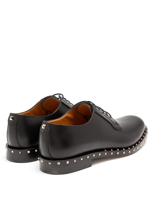 Micro Rockstud leather derby shoes展示图