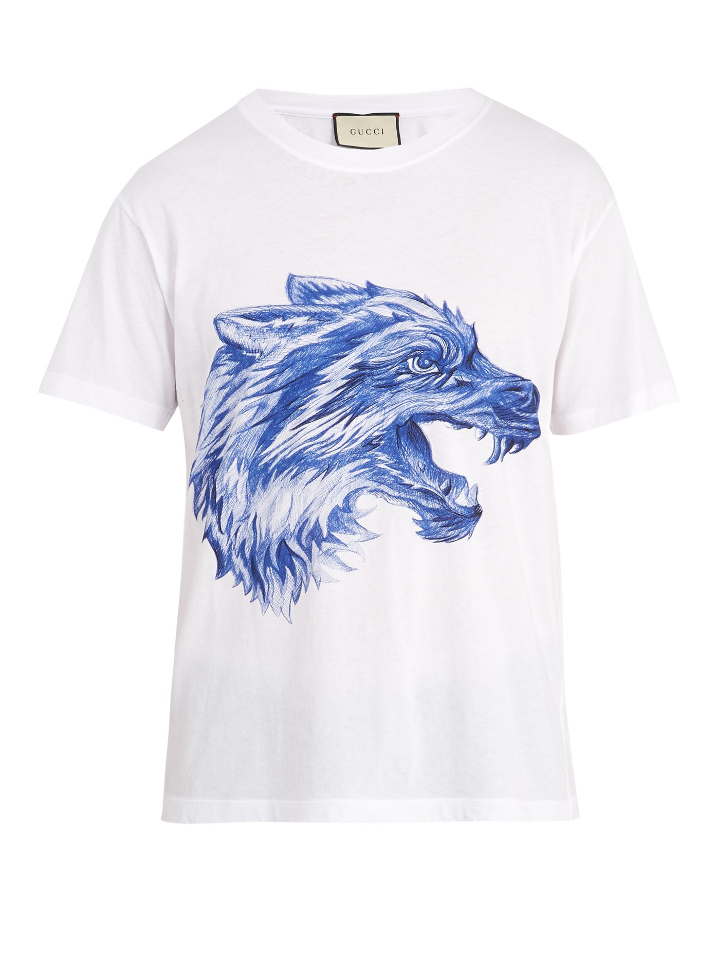 Wolf print cotton T-shirt | Gucci 