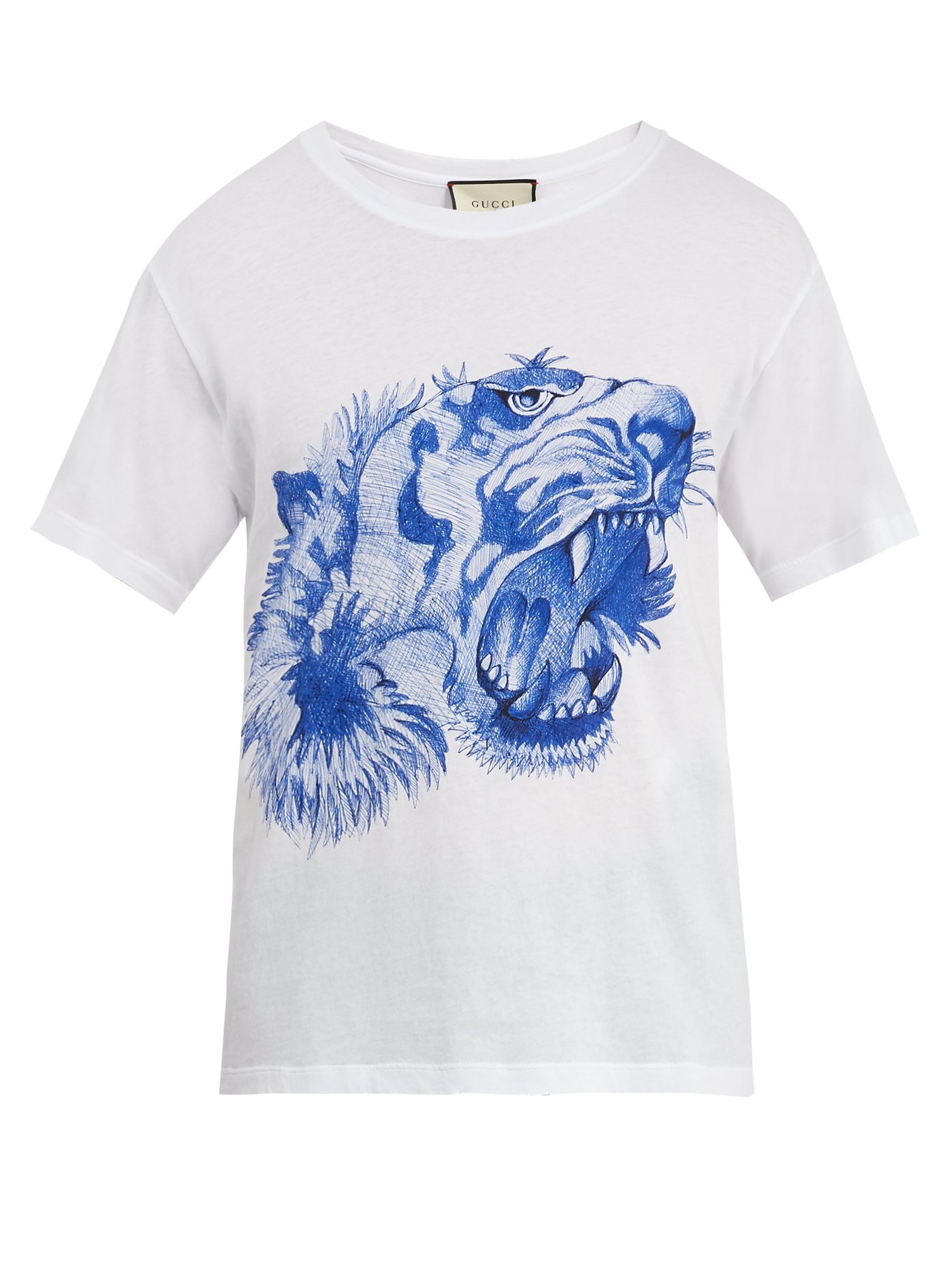 Tiger print cotton T-shirt | Gucci 