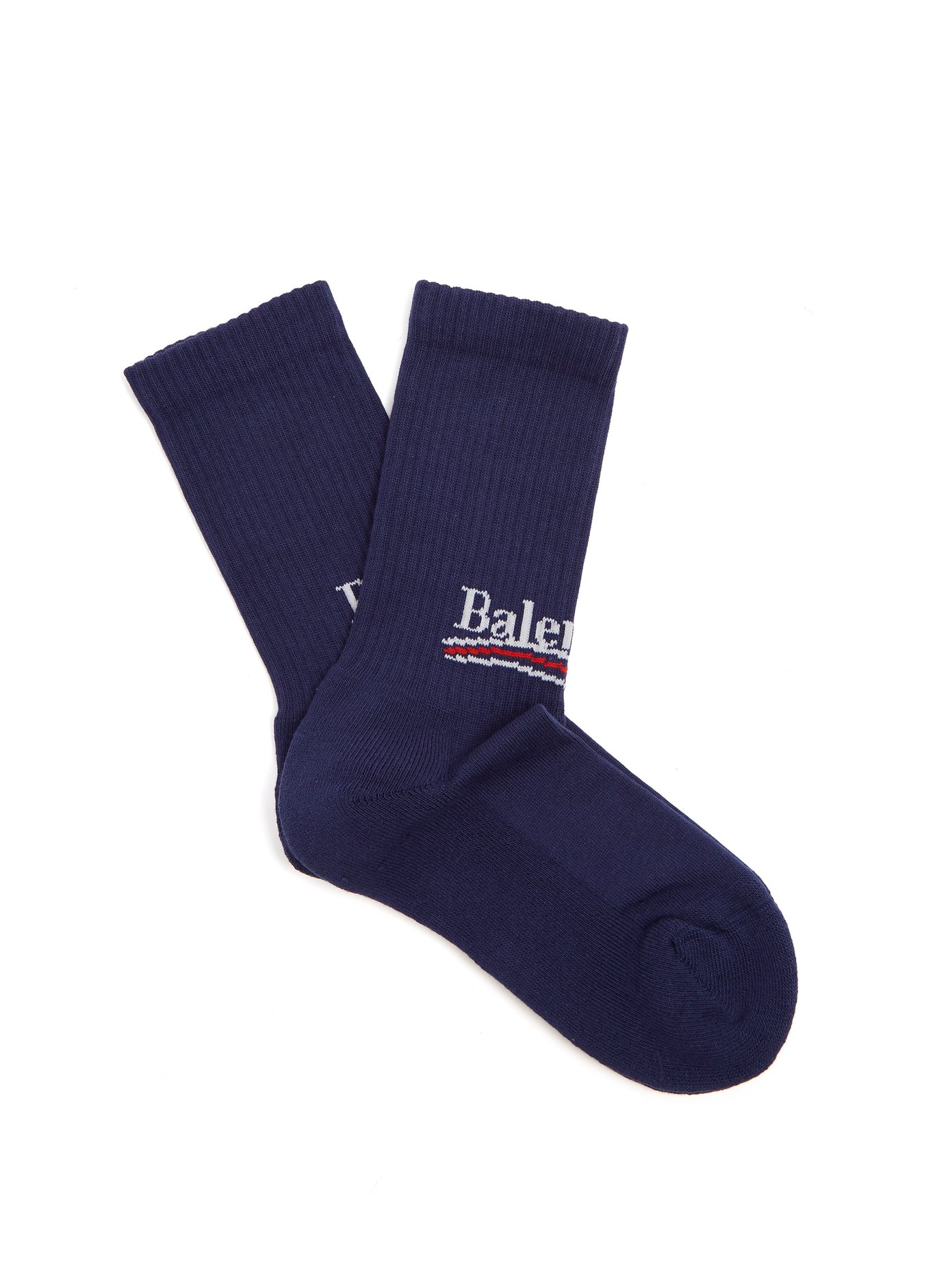 balenciaga logo intarsia cotton blend socks