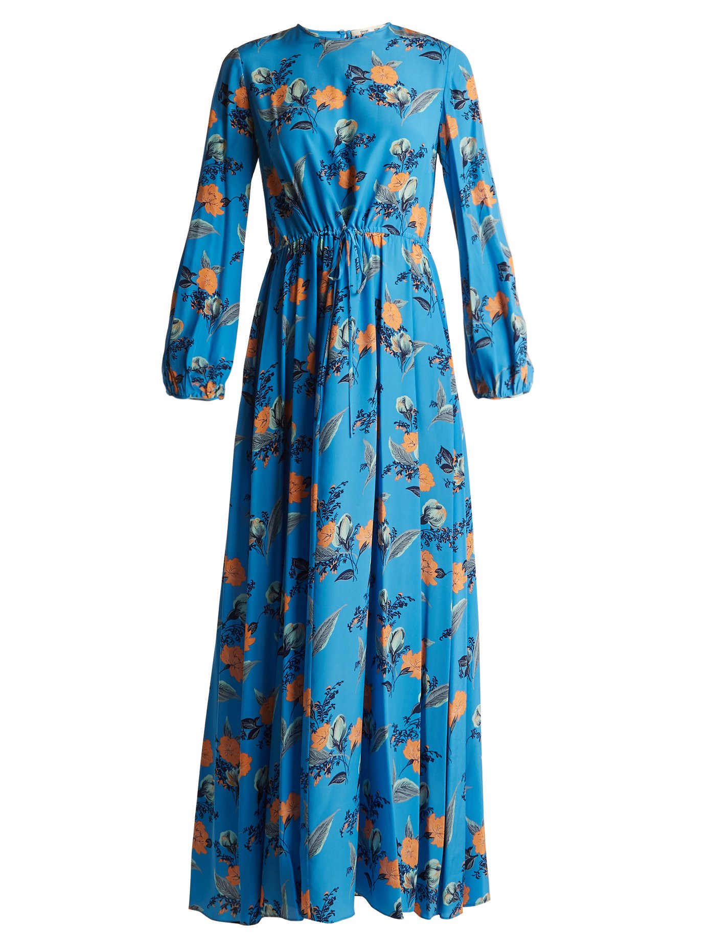 dvf blue floral dress