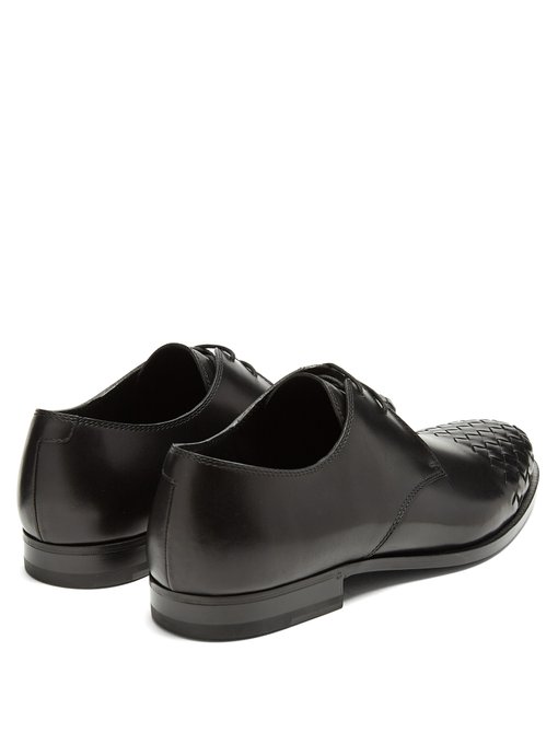 Intrecciato toecap leather derby shoes展示图