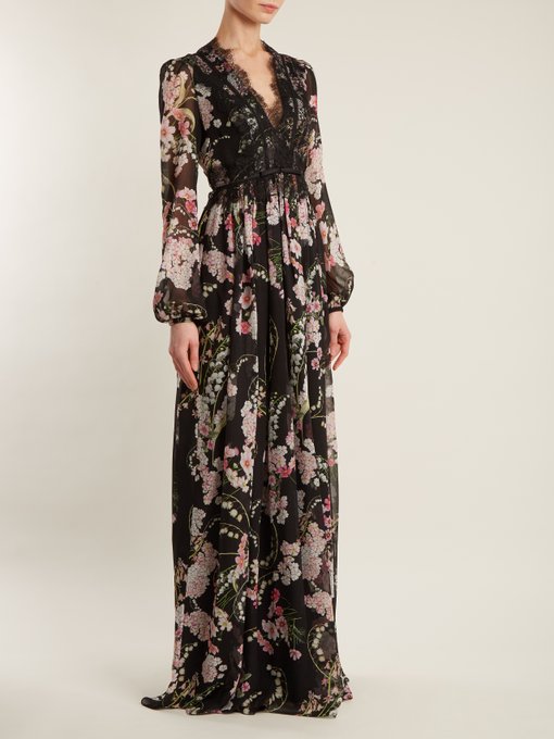 Lily Of The Valley-print silk-georgette gown | Giambattista Valli ...