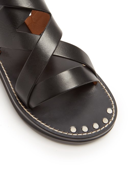 Noelly crossover-strap leather sandals 