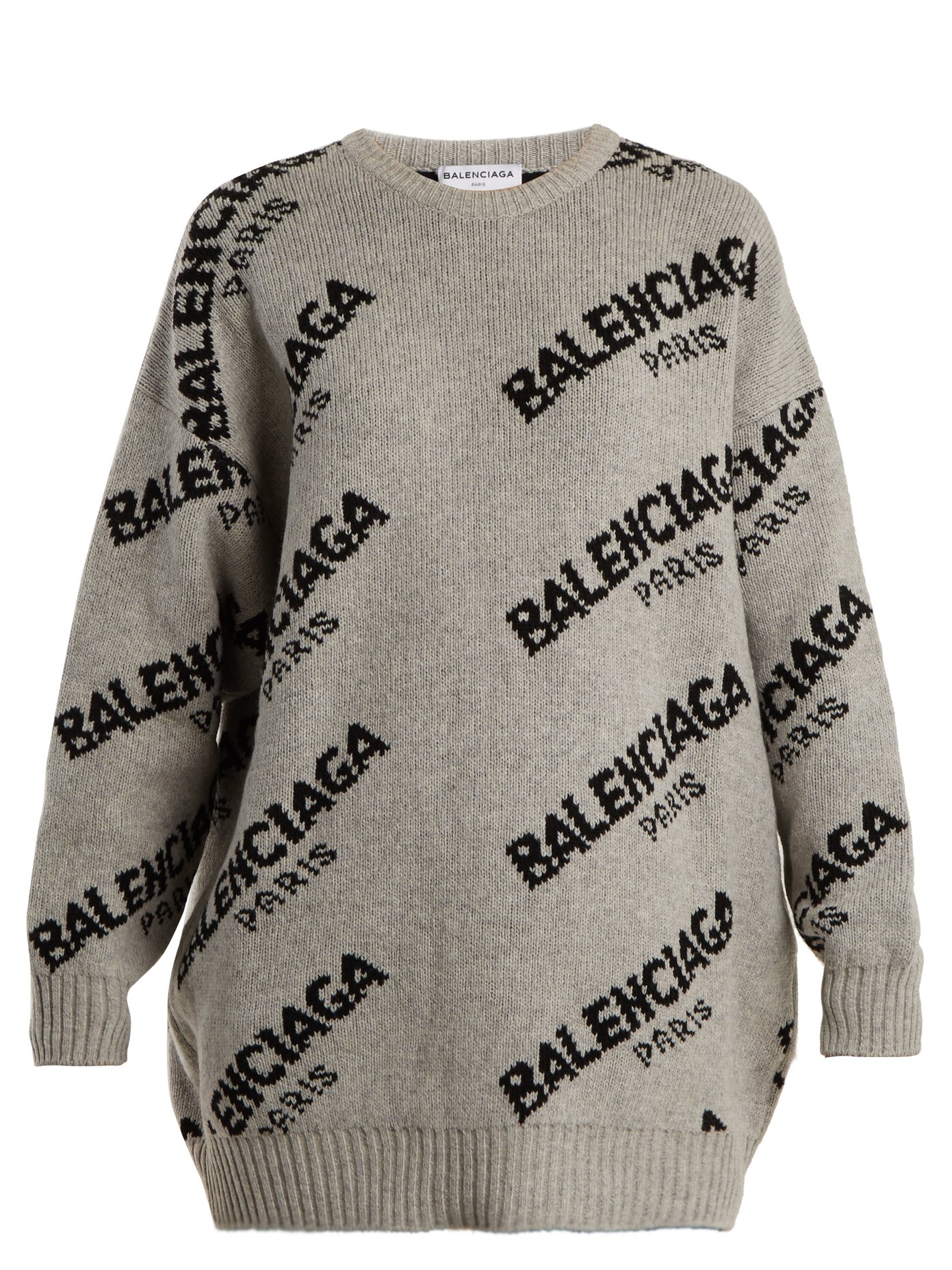 balenciaga grey logo sweater