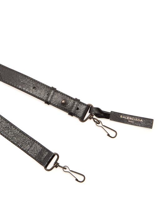 Classic logo-print leather bag strap 