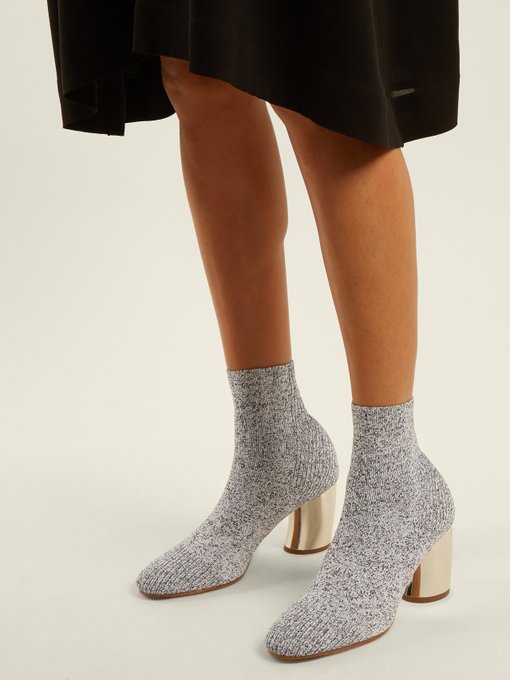 Curved-heel knit ankle boots | Proenza 