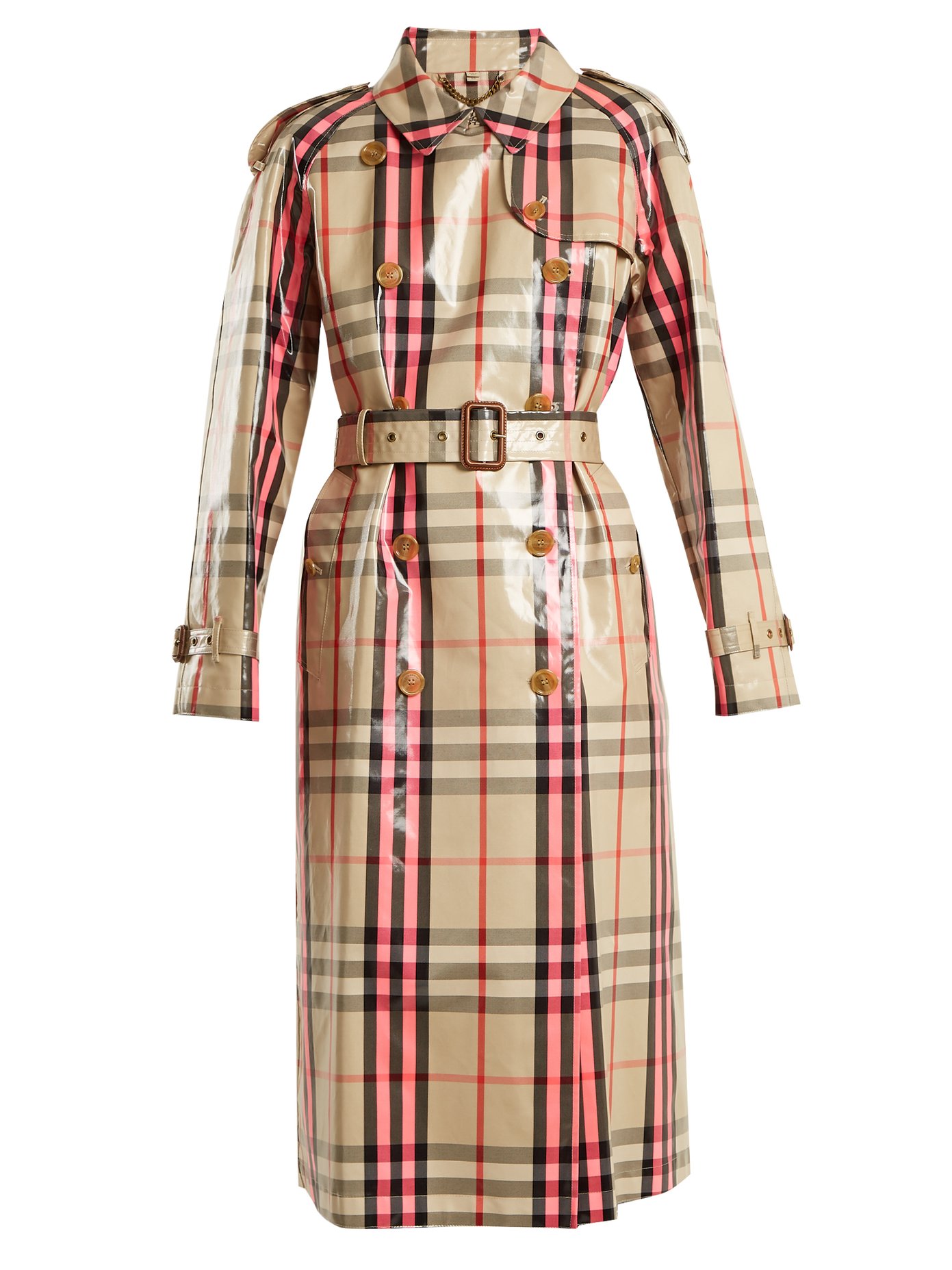 burberry laminated trench coat