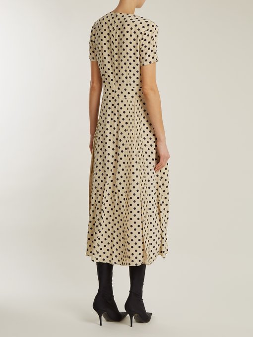 Corin polka-dot print silk dress 