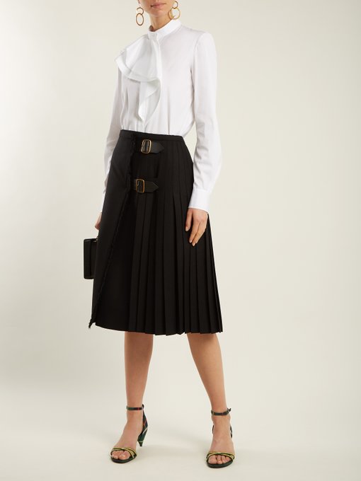 Burberry Wool-twill midi skirt
