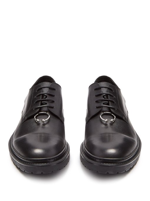 Pierced leather derby shoes展示图