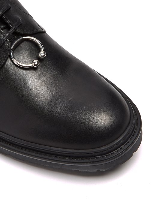 Pierced leather derby shoes展示图