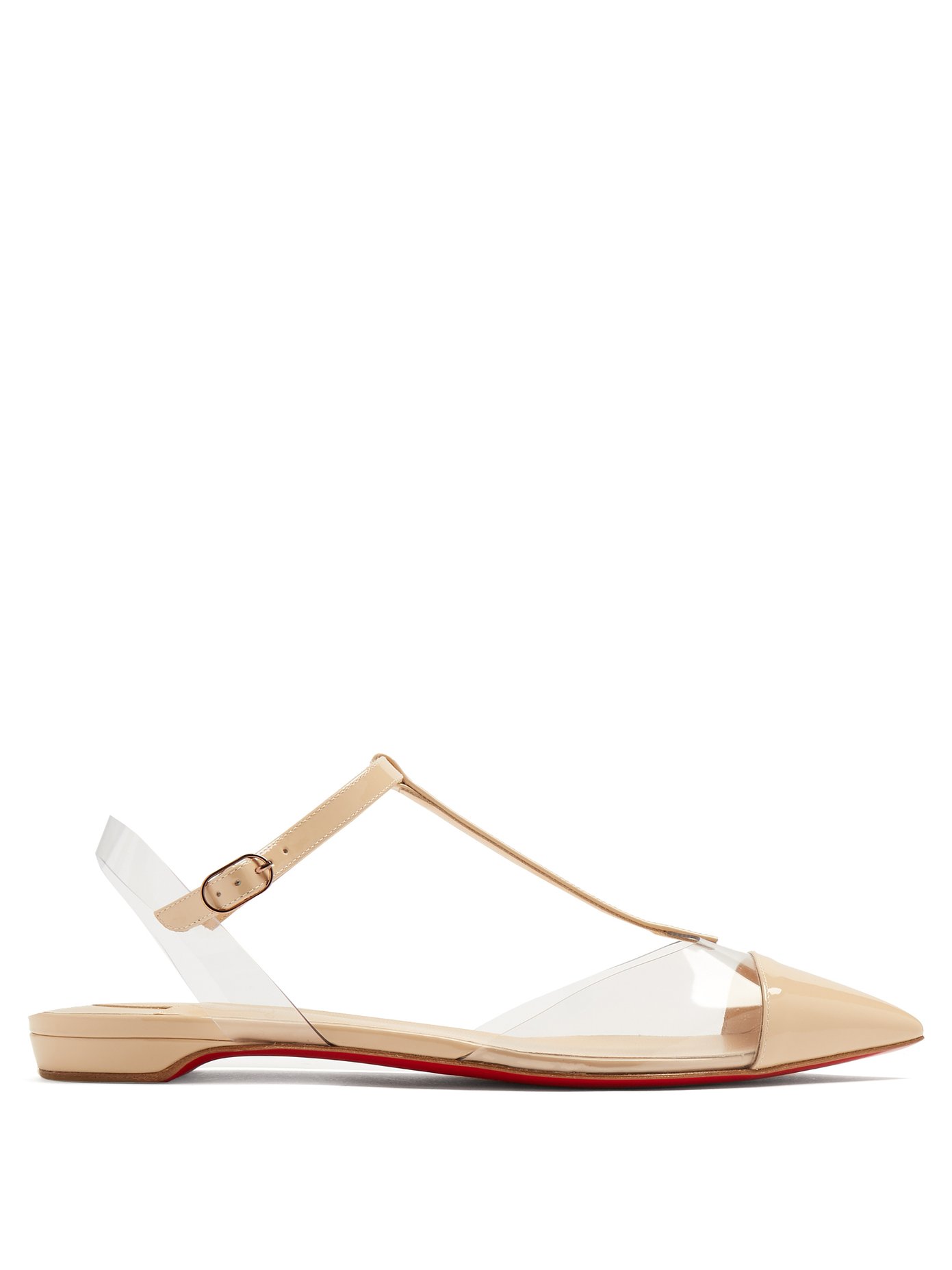Nosy T-bar pointed-toe patent-leather 