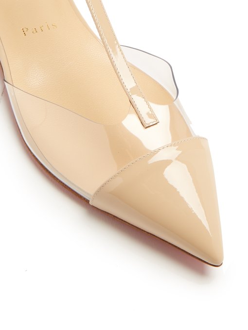 Nosy T-bar pointed-toe patent-leather 