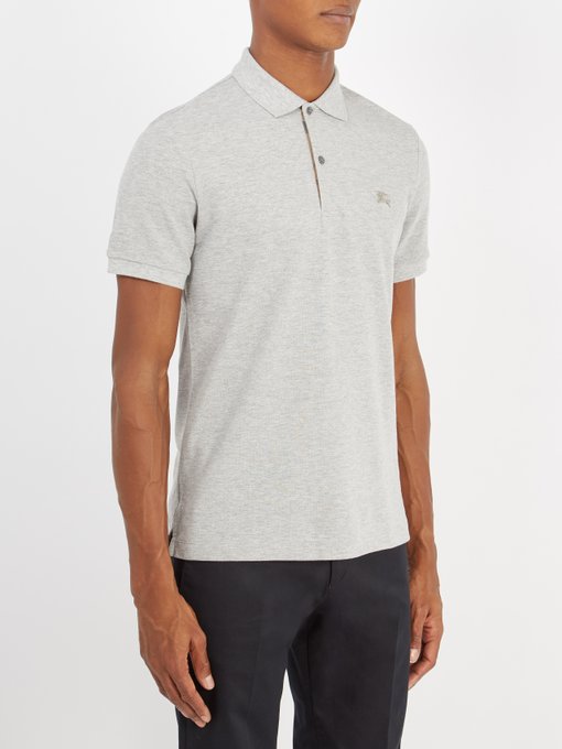 grey burberry polo