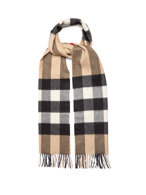 burberry large check cashmere scarf