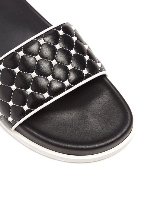 Rockstud quilted-leather slides展示图