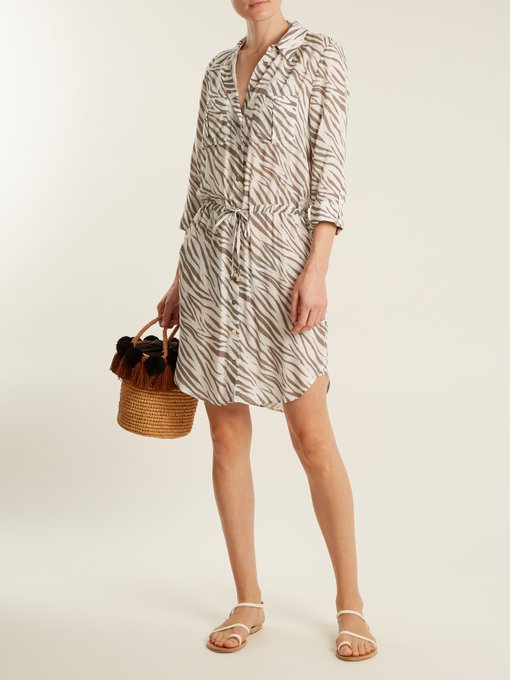 Kalahari zebra-print poplin shirtdress展示图