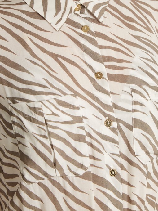 Kalahari zebra-print poplin shirtdress展示图