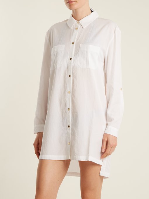 Maine point-collar poplin shirtdress展示图