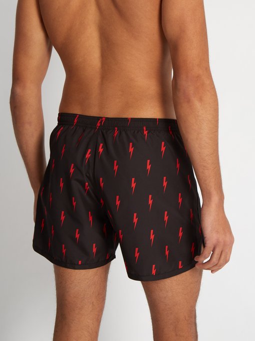 Lightning-bolt print swim shorts展示图