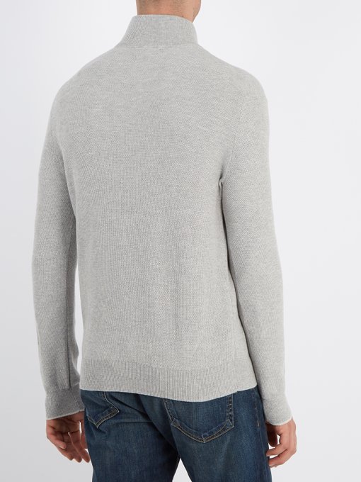 Half-zip logo-embroidered pima-cotton sweater展示图