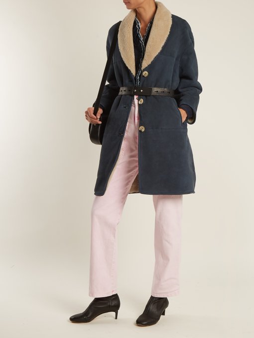 Alan shawl-lapel shearling coat展示图