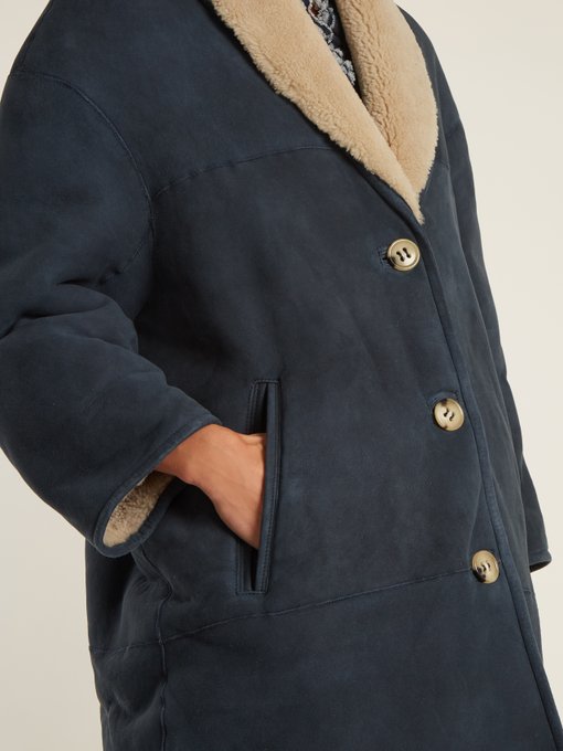 Alan shawl-lapel shearling coat展示图