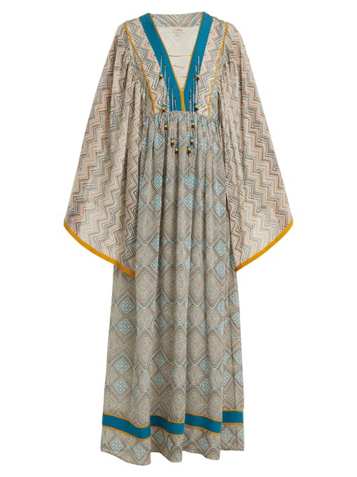 Talitha Maghreb-print silk maxi dress