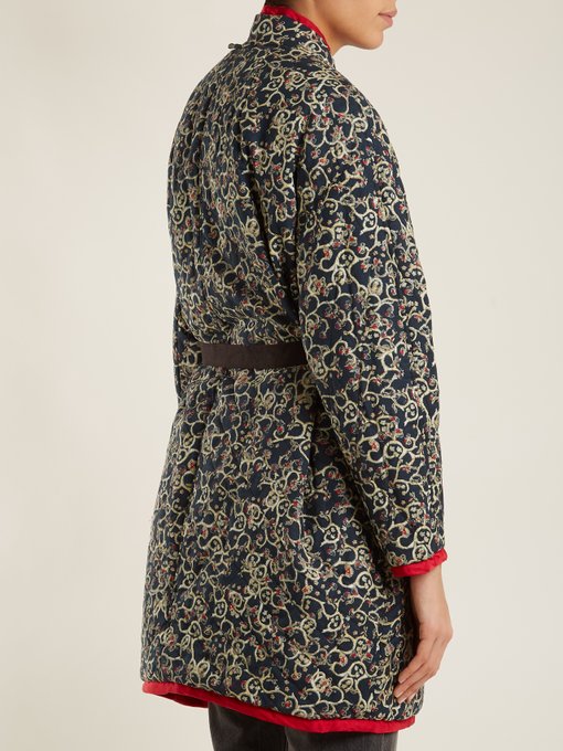 Haley floral-print reversible quilted coat展示图