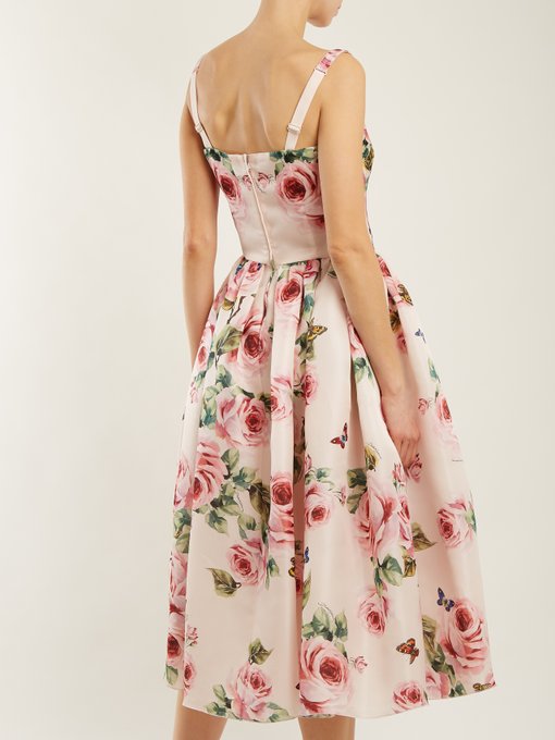 Rose-print silk organza dress | Dolce & Gabbana | MATCHESFASHION UK