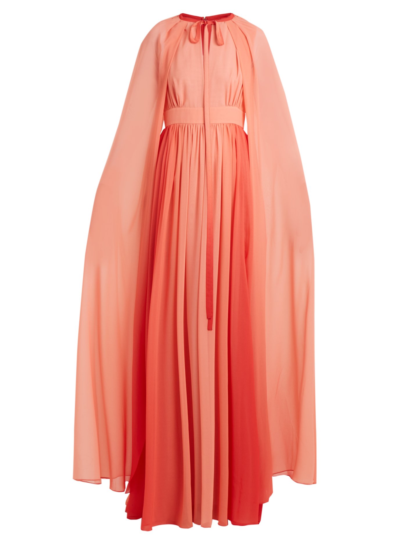 Cape-sleeve georgette gown | Elie Saab 