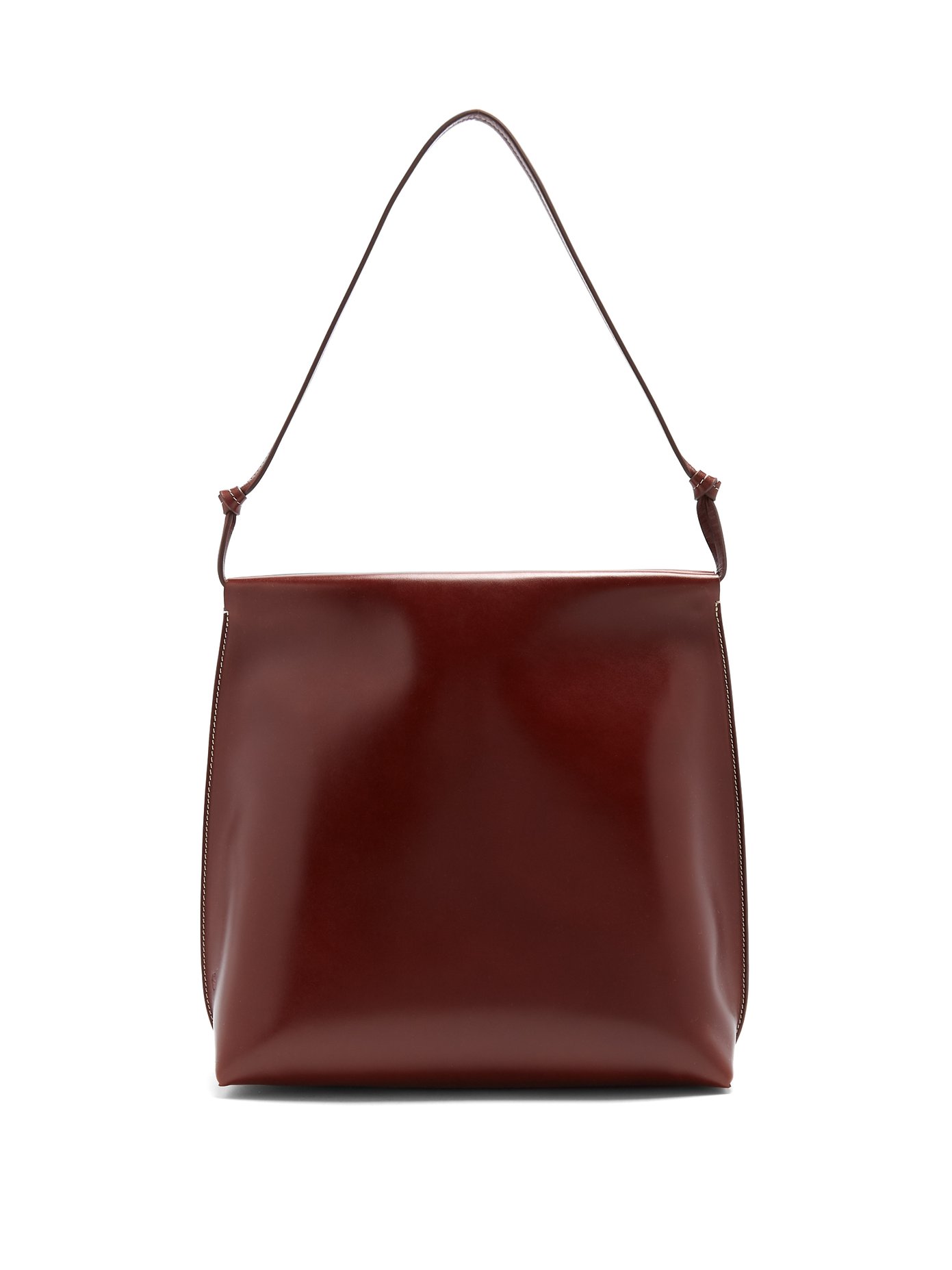 alexa topstitched leather shoulder bag